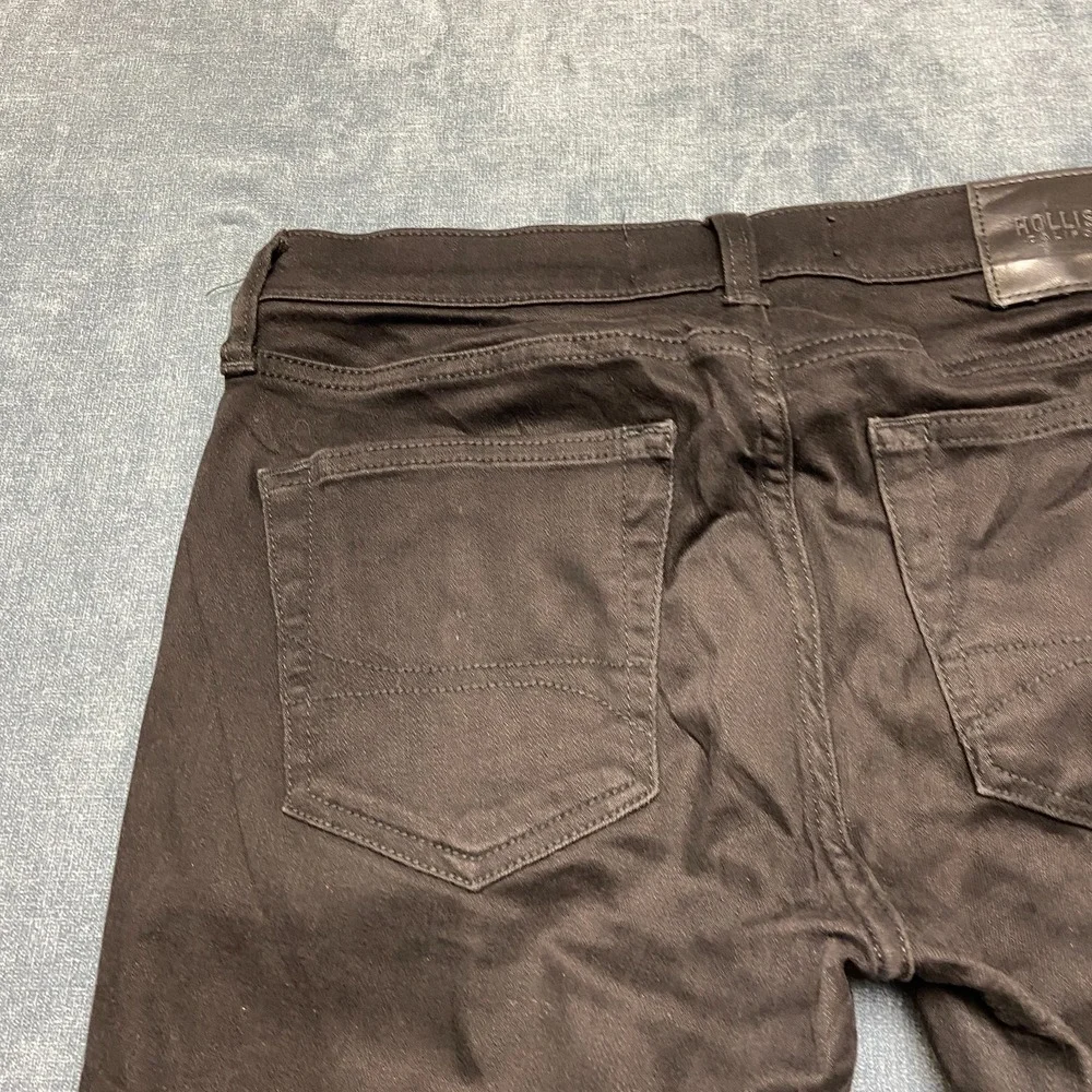 Hollister Jeans Mens 30x30 Black Denim Low Rise Streetwear Grunge Skinny Leg